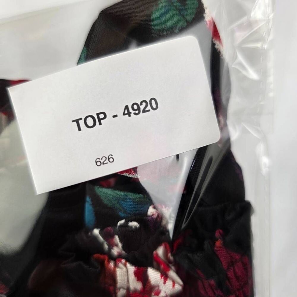 Maurices Rose Floral Peplum Blouse Medium Black - Picture 9 of 9